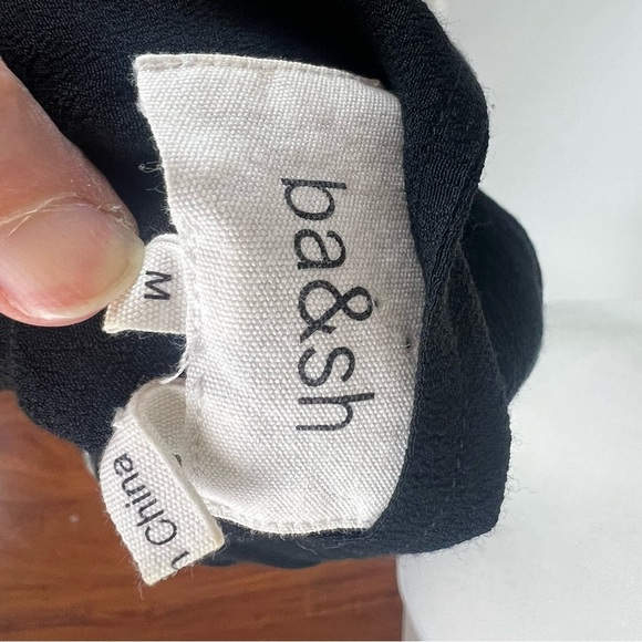 Ba&sh Alma Embroidered Long Sleeve Mini Dress Black White Size M - Picture 7 of 7